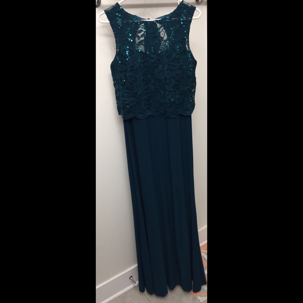 Dark green gown